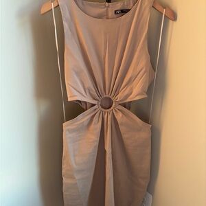 Zara Beige Cut-Out Dress